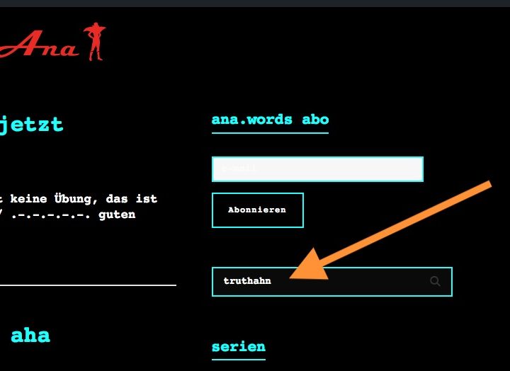 ana.words, mal weg bis allerheiligen. in etwa.